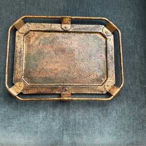 Vintage Hammered Copper Arts and Crafts Plate Tray